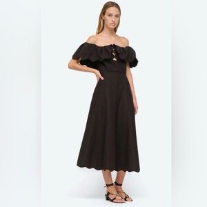 Sea New York Strapless Leona Linen Black Dress
